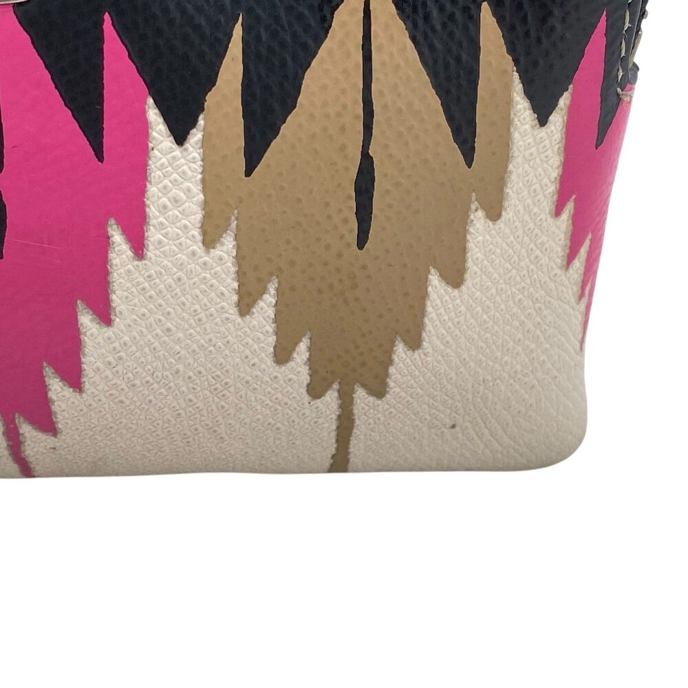 Coach Hawk Feather Print Crossgrain Leather Corner Zip Wristlet‎ - Picture 12 of 14